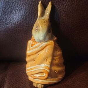 Charming Rabbit Figurine in Orange Cloak